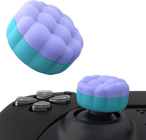 PlayVital Thumbs Cushion Caps Thumb Grips for ps5 ps4, Thumbstick Grip Cover Joystick Caps for Xbox Series X/S, Xbox One, Elite Series 2, Switch 2 Pro Controller - Puff Cloud Texture Design Blue in Saudi Arabia