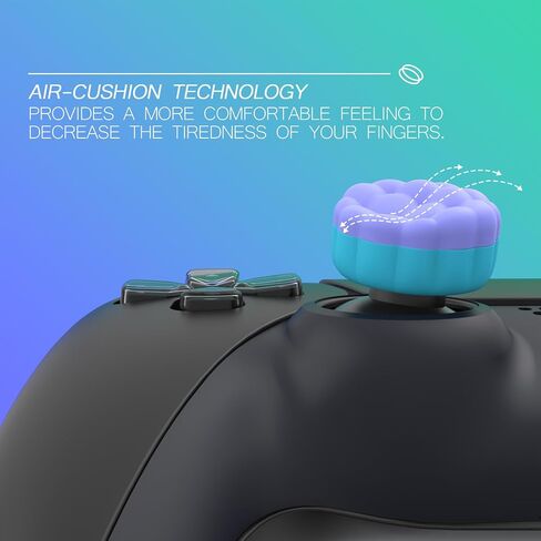 PlayVital Thumbs Cushion Caps Thumb Grips for ps5 ps4, Thumbstick Grip Cover Joystick Caps for Xbox Series X/S, Xbox One, Elite Series 2, Switch 2 Pro Controller - Puff Cloud Texture Design Blue in Saudi Arabia