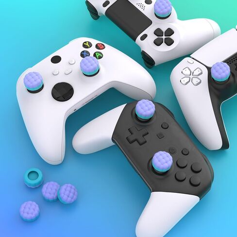 PlayVital Thumbs Cushion Caps Thumb Grips for ps5 ps4, Thumbstick Grip Cover Joystick Caps for Xbox Series X/S, Xbox One, Elite Series 2, Switch 2 Pro Controller - Puff Cloud Texture Design Blue in Saudi Arabia