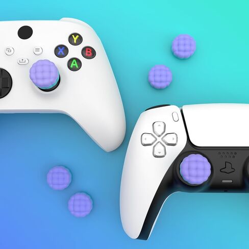 PlayVital Thumbs Cushion Caps Thumb Grips for ps5 ps4, Thumbstick Grip Cover Joystick Caps for Xbox Series X/S, Xbox One, Elite Series 2, Switch 2 Pro Controller - Puff Cloud Texture Design Blue in Saudi Arabia