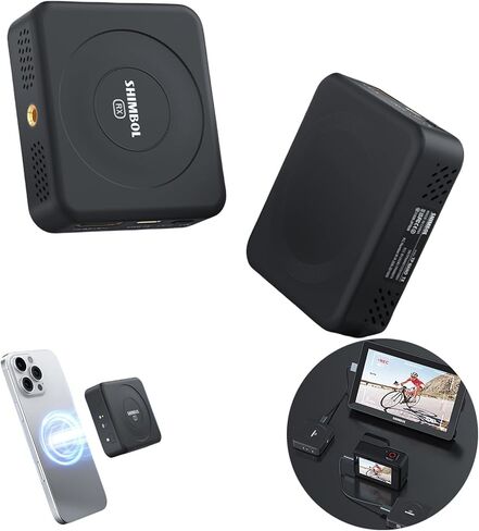 TP Nano Wireless Transmitter System Transmitter&Receiver for Phones & Cameras, 2000mAh Built-in Battery FHD Video,4Hrs, 500ft 60ms Low Latency, Support Magnetic (Black) in Saudi Arabia