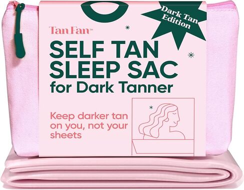 Self Tan Sleep Sac - Dark Tan Edition (Pink) - حماية الأوراق من دبان الدبان - لا يوجد ضمان نقل - 100 ٪ بارد حريري ، قاع أكثر سمكا ، أعلى الوزن ، فتحات القدم - in Kuwait
