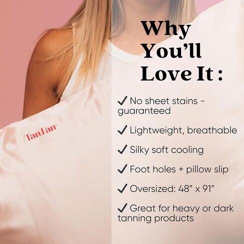 Self Tan Sleep Sac - Dark Tan Edition (Pink) - حماية الأوراق من دبان الدبان - لا يوجد ضمان نقل - 100 ٪ بارد حريري ، قاع أكثر سمكا ، أعلى الوزن ، فتحات القدم - in Kuwait