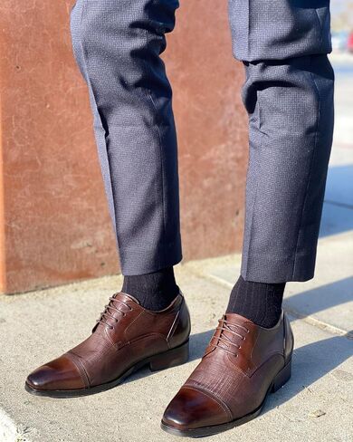 CALTO Men's Invisible Height Increasing Elevator Shoes - Premium Leather Lace-up Formal Oxfords - 3.2 Inches Taller in Saudi Arabia
