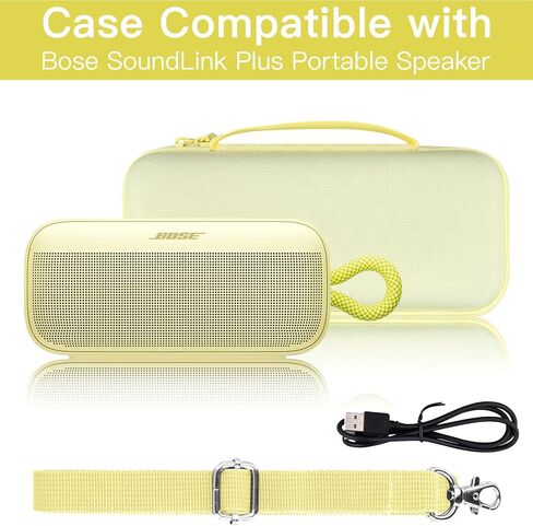 for Bose SoundLink Plus Portable Speaker Hard Protective Case, Portable Travel Case with Shoulder Strap (Black Case) - co2CREA in Saudi Arabia