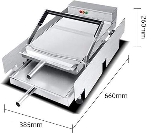Double Layer Bake Hamburger Toaster,Stainless Steel Hamburger Equipment,2400W Electric Commercial Burger Machine with Timed 0-3 Minutes,Adjustable Temperature 50-300℃,for Home in Saudi Arabia