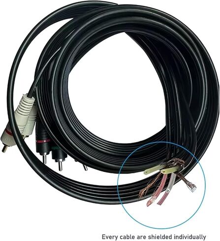 5 RCA Cables 6 feet Component Cable RCA Splitter Audio Video Cable YPbPr RGB AV Cable 1080i Male/Male for DVD STB TV Box HDTV - 1.8m in Saudi Arabia