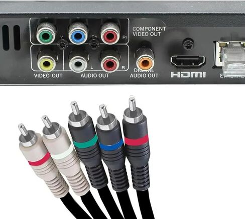 5 RCA Cables 6 feet Component Cable RCA Splitter Audio Video Cable YPbPr RGB AV Cable 1080i Male/Male for DVD STB TV Box HDTV - 1.8m in Saudi Arabia