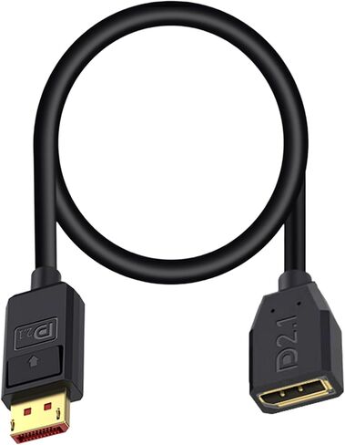 Poyiccot 54Gbps Displayport Extension Cable 1.5FT, 90 Degree Right Angle Displayport 2.1 Male to Female Cable Support for 16K@30Hz, 8K@120Hz, 4K@240Hz 165Hz, HDR, HDCP, Gaming Monitor, TV, Graphics in Saudi Arabia
