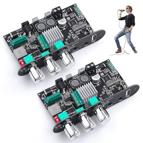 2 Pack ZK-1001U Bluetooth 5.3 Mono Amplifier Board مع دائرة TWS و BOOST ، AMP MINI AMP لمكبرات صوت DIY في الهواء الطلق مع مخرجات طاقة 100W ، TREBLE و BASS ، USB/AUX/BT INPUT ، DC 9-24V in Kuwait