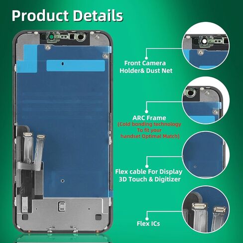 for iPhone 16 Screen Replacement 6.1inch - 3D Touch LCD Display Digitizer Frame Assembly with Repair Tools in Saudi Arabia