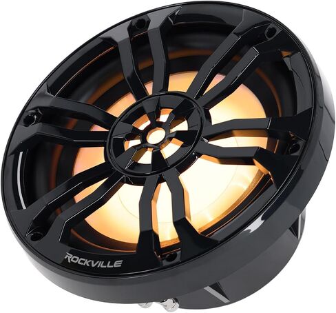 Rockville RM-PREMIUM102 Black Marine Boat 10" Subwoofer 1200W Dual 2 Ohm, Free Air Design, RGB LED Lighting, Polycarbonate Cone, for Boats and Marine Audio in Saudi Arabia
