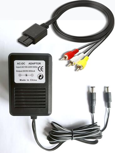 SNES Power Supply and AV Cable, NES Power Cord, AC Power Supply Compatible with Super Nintendo/SNES/NES/Genesis1 in Kuwait