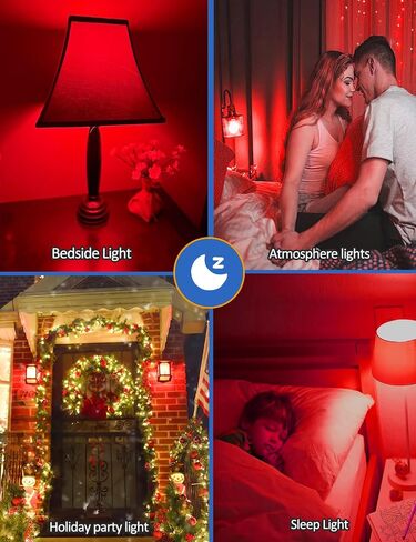 Amber Sleep Light Bulbs Dimmable, Blue Light Blocking, A15 E26 5W(40 Watt Equivalent) Dim Light Bulb,1800K Warm Light Bulbs for Healthy Sleep, Bedroom, Kids Room, 4-Pack in Saudi Arabia