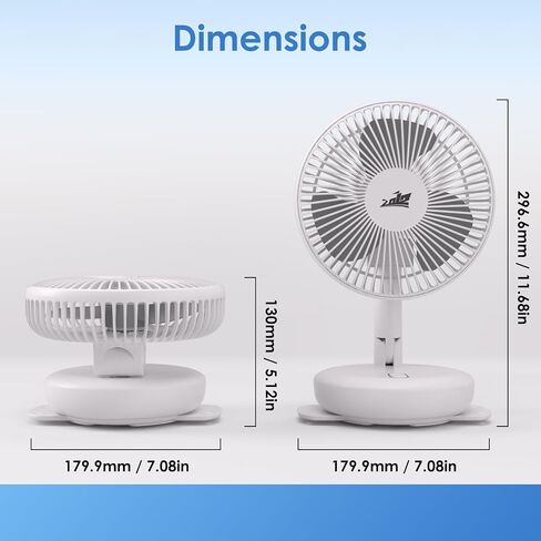 ZOIZ RV Wall Mount Fan, 12V Oscillating with LED Light, Quiet Wall Mounted for Camper Van Bedroom, Living Room & Kitchen, Portable Travel Trailer Cooling for Class B/C RV, Car, Boat, Van Life in Saudi Arabia
