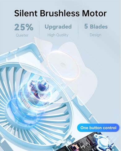 Tripole Mini Portable Desk Fan قابلة لإعادة شحنها فائقة الهادئة مروحة صغيرة 4.5 بوصة مروحة السفر الشخصية مع 180 درجة طي الميل و 3 سرعات قابلة للتعديل لغرفة نوم سطح المكتب الأسود in Kuwait