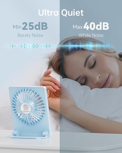Tripole Mini Portable Desk Fan قابلة لإعادة شحنها فائقة الهادئة مروحة صغيرة 4.5 بوصة مروحة السفر الشخصية مع 180 درجة طي الميل و 3 سرعات قابلة للتعديل لغرفة نوم سطح المكتب الأسود in Kuwait