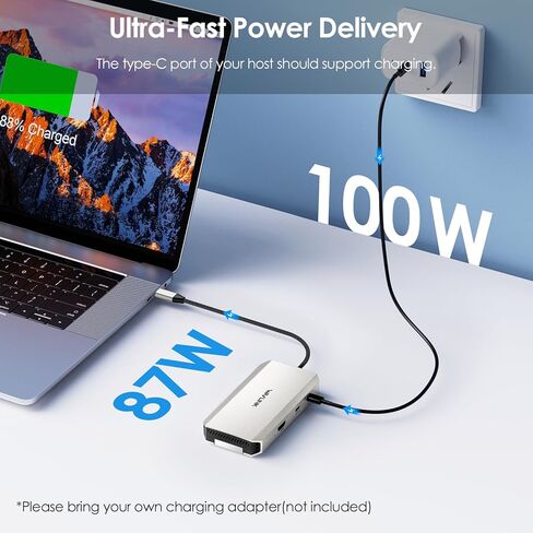 WAVLINK 8 in 1 USB C Hub with M.2 NVMe/SATA SSD Enclosure 10Gbps, 4K HDMI, USB-C/A 10Gb, 100W PD, Aluminum Alloy USB C SSD Enclosure for M.2 NVMe SATA SSD forM1/M2/M3/M4 macOS Systems in Saudi Arabia