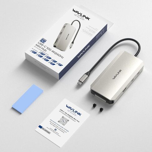 WAVLINK 8 in 1 USB C Hub with M.2 NVMe/SATA SSD Enclosure 10Gbps, 4K HDMI, USB-C/A 10Gb, 100W PD, Aluminum Alloy USB C SSD Enclosure for M.2 NVMe SATA SSD forM1/M2/M3/M4 macOS Systems in Saudi Arabia