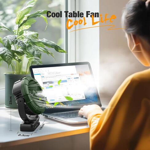 مقطع ضبابية محمول Ausic على المروحة ، مروحة عربة تخييم 100 مل مع LED ، MAX 45H وقت العمل مراوح العربة الجولف ، 360 درجة رذاذ التبريد الدوران ، مراوح بطارية قابلة لإعادة الشحن في الهواء الطلق للسفر/المنزل/الشاطئ in Kuwait