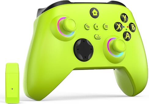 W&O Wireless Controller for With Xbox One, Xbox Series X/S, Xbox One X/S, PC, With RGB LED Light, Mappable Buttons, With 2.4GHZ Wireless Adapter Gamepad（Electric Volt） in Kuwait