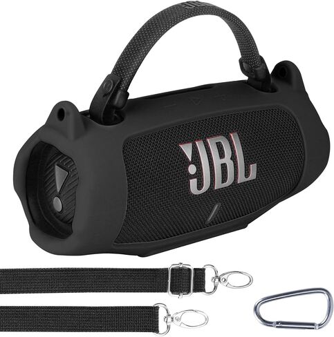 Silicone Cover Compatible with JBL Charge 6 Portable Speaker (Black Cover) in Saudi Arabia