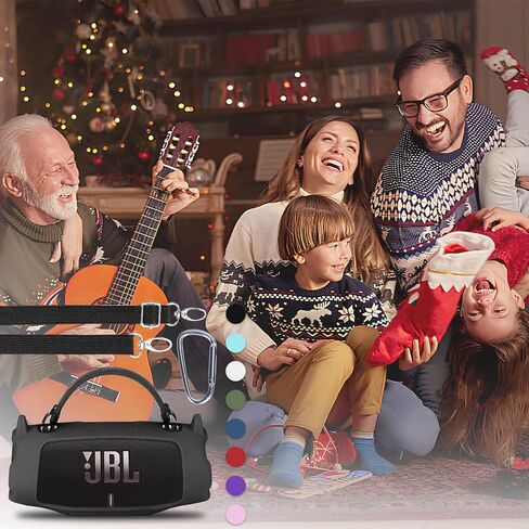 Silicone Cover Compatible with JBL Charge 6 Portable Speaker (Black Cover) in Saudi Arabia
