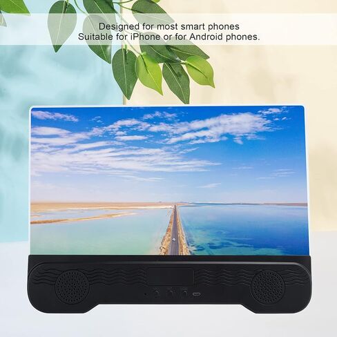 14 Screen Magnifier for Smartphone with Bluetooth Speaker, 3D HD Mobile Phone Magnifying Projector Screen Enlarger, Video Amplifier Stand Bracket for Movies, Videos and Gaming in Saudi Arabia