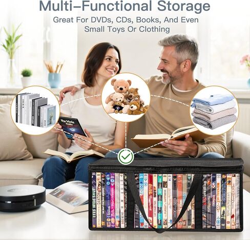 أكياس تخزين Criusia 6 Pack DVD ، منظم وسائط PVC Clear مع سحاب ومقابض ، حقيبة حامل قابلة للتكديس للأقراص المدمجة ، Blu-ray ، ألعاب الفيديو ، الألبومات ، حالات الأفلام in Kuwait
