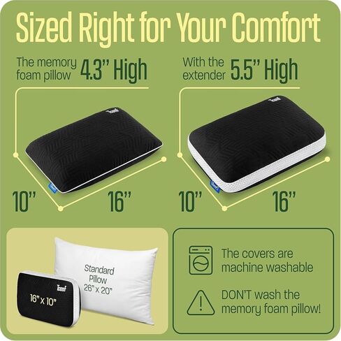 Camping Pillow: Dual Cover, Memory Foam Travel Pillow, Medium Firm Camp Pillow, Camping Pillows for Sleeping, 5 Layers for Support, Small Travel Pillow,Small Portable Pillow 10x16 Inches (White) in Saudi Arabia