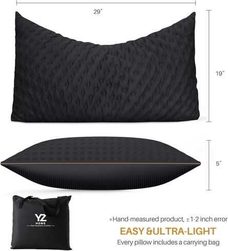 الرغوة الجانبية للوسادة النائمة للذاكرة للرحلات السريعة لوسائد التخييم الداعمة للنوم ، قابلة للتنفس الآلة للتنزه في الطائرات المنزلية والسيارة (أسود ، سفر) in Kuwait