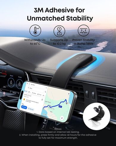 Anker Nano Magnetic Wireless Car Charger, 360° Adjustable Mount Car Charger with Detachable Pad, 15W Qi2 Certified with Alloy Bracket, Fast Charging for iPhone 16/15/14/13/12 Series (Adapter Included) in Saudi Arabia