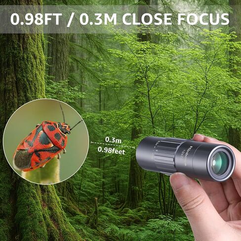 10x25 تلسكوب أحادي ، جيب صغير صغير الحجم مضغوط محمولة محمولة محمولة خفيفة الوزن ED Glass HD البصريات BAK-4 PRISM عالية الطاقة مقاومة للماء للبالغين التخييم مراقبة الطيور السفر in Saudi Arabia