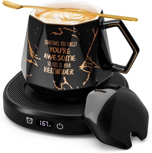 Coffee Mug Warmer Set Smart Electric Heated Cup Beverage Tea Candle Plate in Kuwait