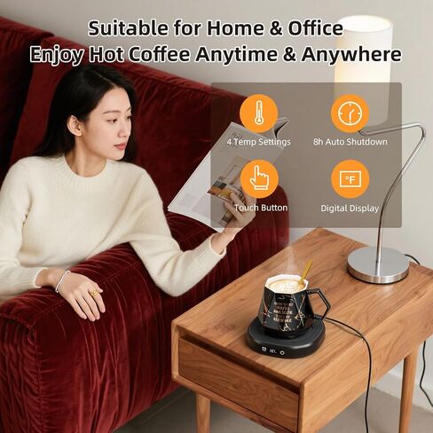 Coffee Mug Warmer Set Smart Electric Heated Cup Beverage Tea Candle Plate in Kuwait