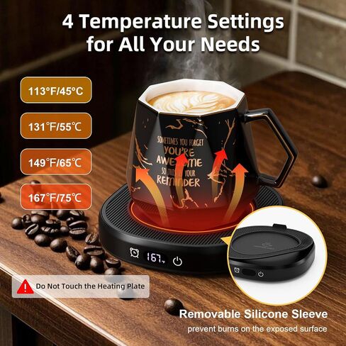 Coffee Mug Warmer Set Smart Electric Heated Cup Beverage Tea Candle Plate in Kuwait