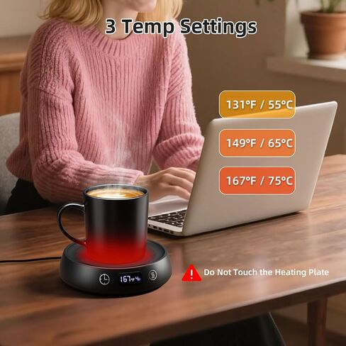 Mug Warmer for Desk, Electric Coffee Cup Warmer 8H Auto Shut Off Candle Warmer for Home Office, Smart Tea Beverage Coffee Warmer with 3 Temperature Setting, Wax Melt Warmer Scented Oil Wax Cube Melter in Kuwait