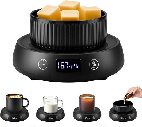Mug Warmer for Desk, Electric Coffee Cup Warmer 8H Auto Shut Off Candle Warmer for Home Office, Smart Tea Beverage Coffee Warmer with 3 Temperature Setting, Wax Melt Warmer Scented Oil Wax Cube Melter in Kuwait