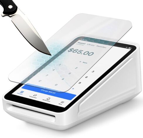 واقي شاشة زجاجي مزدحمة 3 حزمة من القارئ الطرفي المربع - الواقي 9H Saver متوافق مع الحالات الطرفية - واضحة in Saudi Arabia