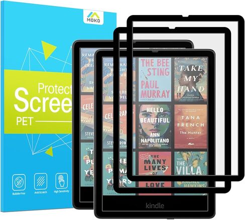 MoKo 2 Pack Screen Protector for 7" Kindle Paperwhite 12th Generation 2024 and Kindle Colorsoft Signature Edition, Anti-Glare Premium PET Protective with Black Frame Matte Screen Protector in Saudi Arabia