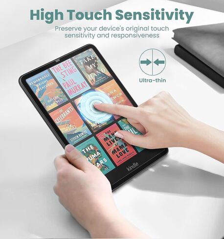 MoKo 2 Pack Screen Protector for 7" Kindle Paperwhite 12th Generation 2024 and Kindle Colorsoft Signature Edition, Anti-Glare Premium PET Protective with Black Frame Matte Screen Protector in Saudi Arabia