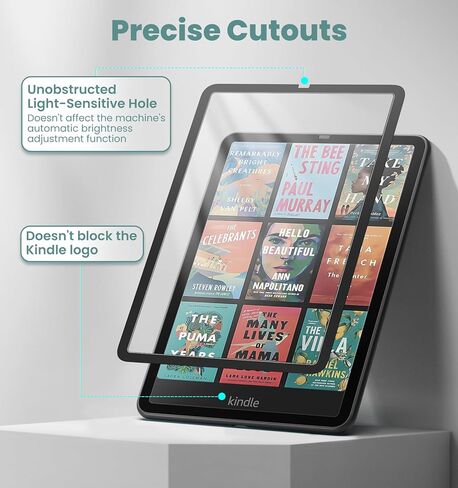 MoKo 2 Pack Screen Protector for 7" Kindle Paperwhite 12th Generation 2024 and Kindle Colorsoft Signature Edition, Anti-Glare Premium PET Protective with Black Frame Matte Screen Protector in Saudi Arabia