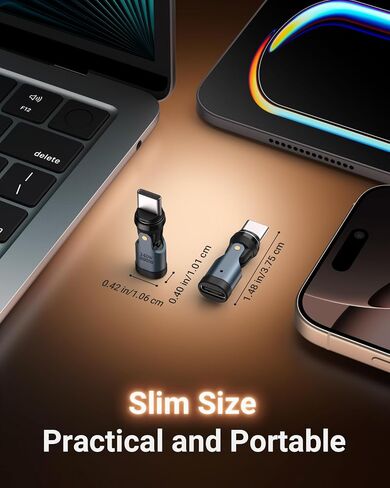 MoKo USB C Magnetic Adapter 240W (2Pack) - 9 Pin Magnetic Type-C Adaptor with 180° 360° Rotating, Right Angle USB C 90 Degree Adapter for iPhone 16/15 Series, MacBook/iPad, Galaxy, Switch 2, Gray in Saudi Arabia