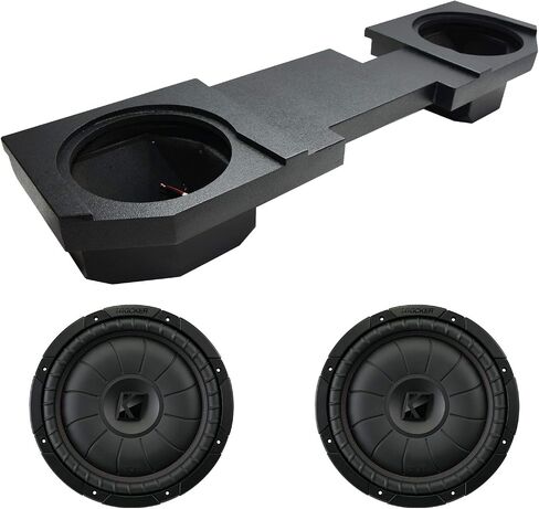KICKER Compatible with 2002-2018 Dodge Ram Quad or Crew Truck CompVT CVT12 Dual 12" Rhino Coated Sub Box Enclosure - Final 2 Ohm in Saudi Arabia