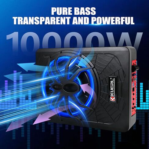 1000 واط ضئيلة تحت مقعد مضخم صوت مدعوم للسيارات ، SUB AUDIO SUB بنيت في مكبر صوت AMP ، مع أنبوب باس LED LED Blue LED (الأسلاك السريعة) in Kuwait