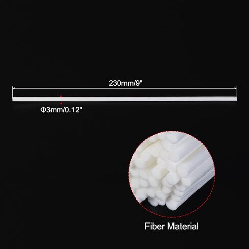 MECCANIXITY Fiber Reed Diffuser Sticks 180x4mm for Aroma Fragrance Essential Oil, Black Pack of 100 in Kuwait