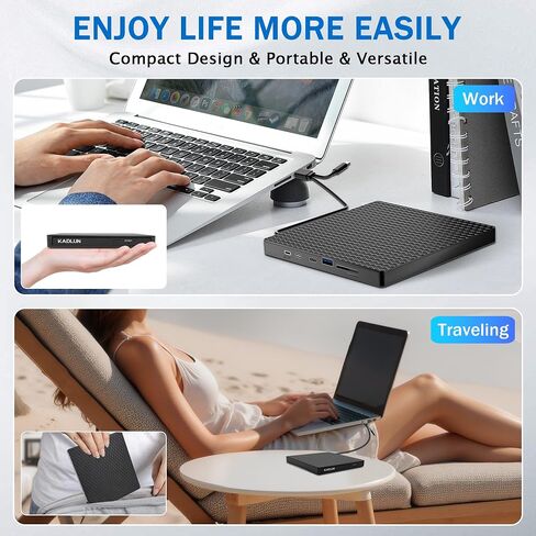 محرك أقراص DVD الخارجي CDD للكمبيوتر المحمول ، محرك أقراص القرص الضوئي USB 3.0 ، 4 منافذ USB وفتحات بطاقة TF/SD ، محرك أقراص CD/DVD CDD CD ROM خارجي لأجهزة الكمبيوتر المحمولة. in Kuwait