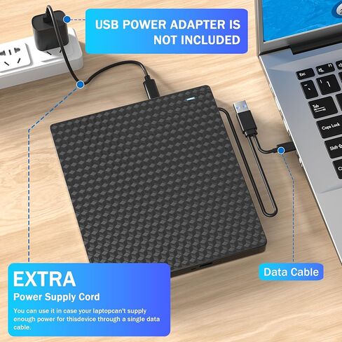 محرك أقراص DVD الخارجي CDD للكمبيوتر المحمول ، محرك أقراص القرص الضوئي USB 3.0 ، 4 منافذ USB وفتحات بطاقة TF/SD ، محرك أقراص CD/DVD CDD CD ROM خارجي لأجهزة الكمبيوتر المحمولة. in Kuwait