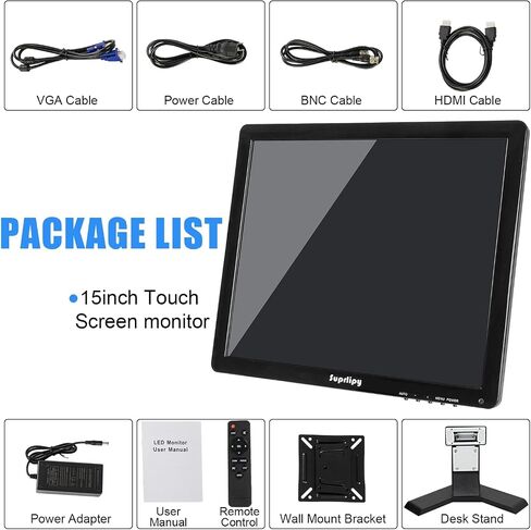 15 بوصة شاشة اللمس مراقبة 1024 × 768 دعم HDMI VGA AV USB BNC ، 10 نقاط شاشة LED TFT TFT للكمبيوتر المحمول PCBOX PS5/PS4 SOSS POS SYSTEMS LOUNSPEAKERS in Kuwait