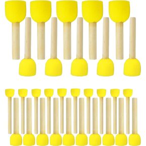 WAFJAMF 30 Pcs Assorted Size Round Sponges Brush Set 4 Sizes DIY Painting Tools- Yellow